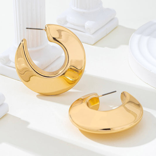 Chunky Bubble Hoop Earrings : Gold