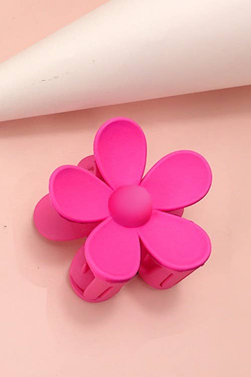 Matte Flower Claw Clip : Peachy Coral
