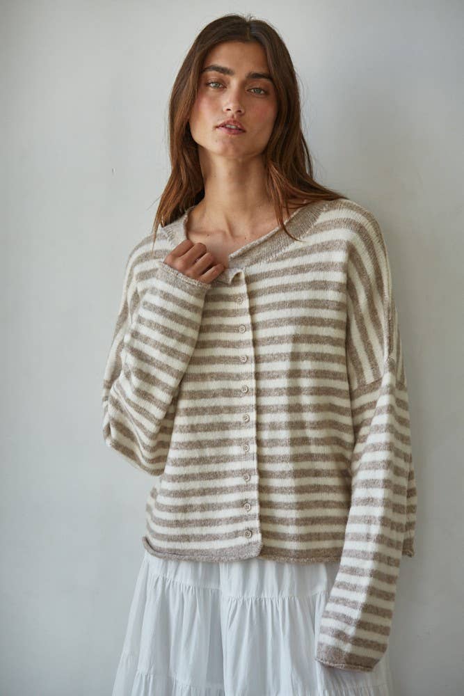 Layla Cardigan: Red Ivory