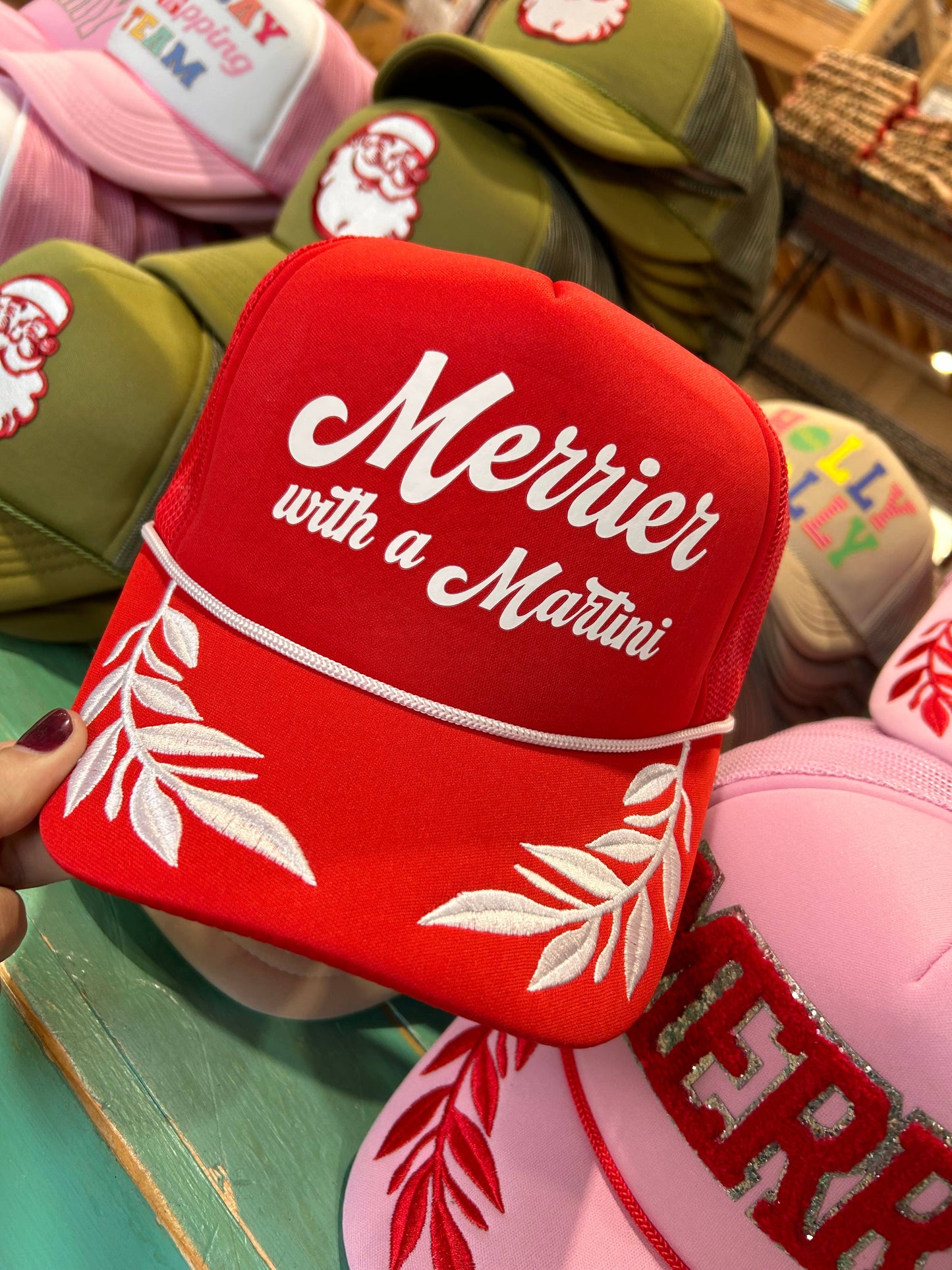 Merrier with a Martini Trucker Hat