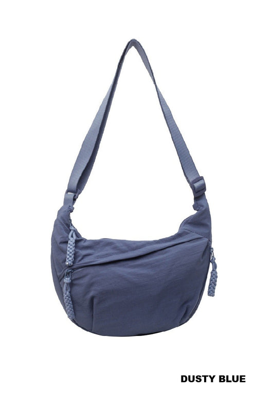 Dusty Blue Everyday Crescent Crossbody Bag