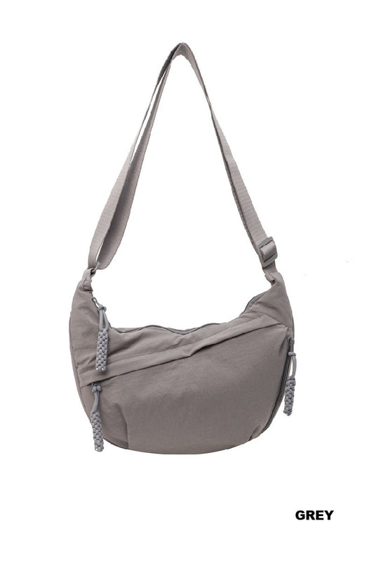 Grey Everyday Crescent Crossbody Bag