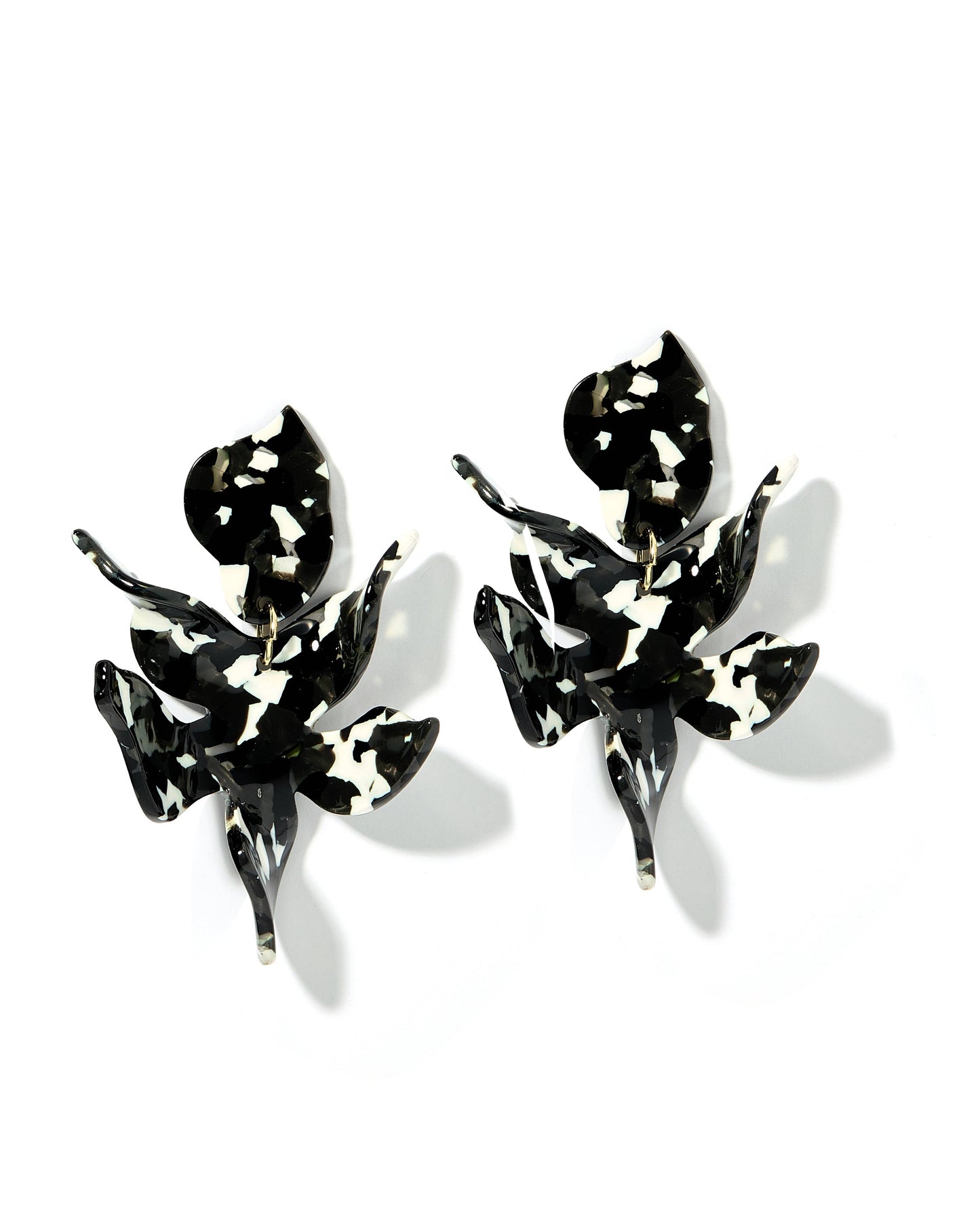Flora Statement Earrings- Black & White