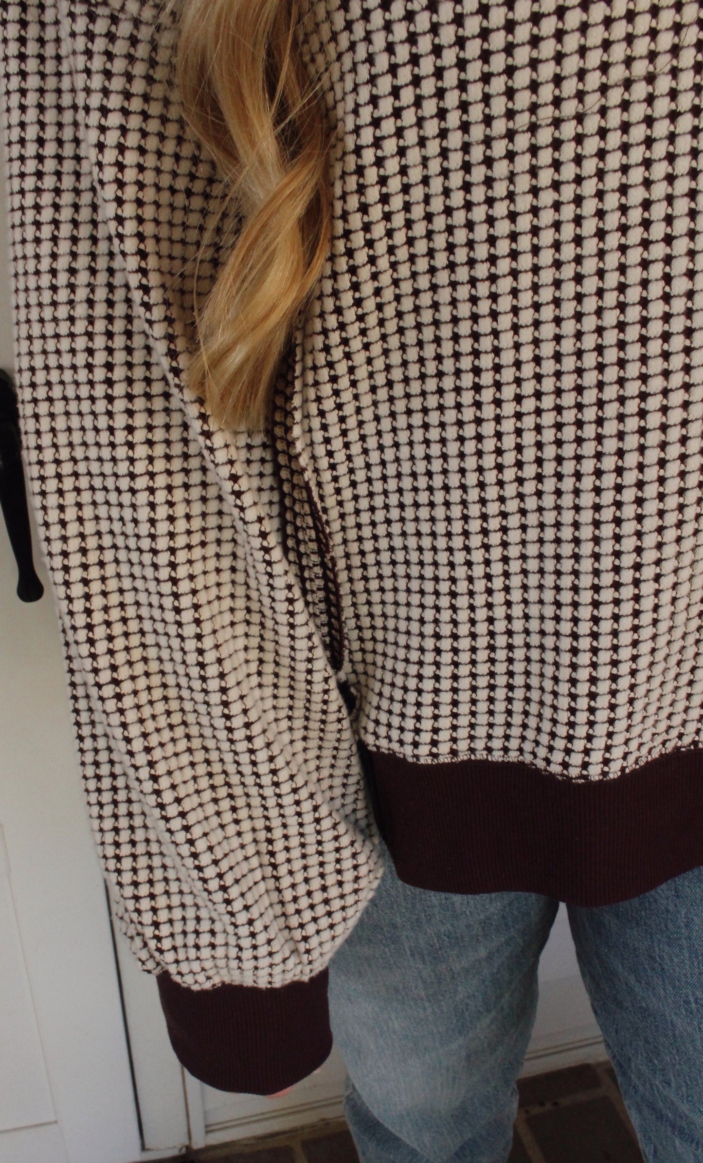 RESTOCK Oversized Waffle Knit Casual Top: Chocolate