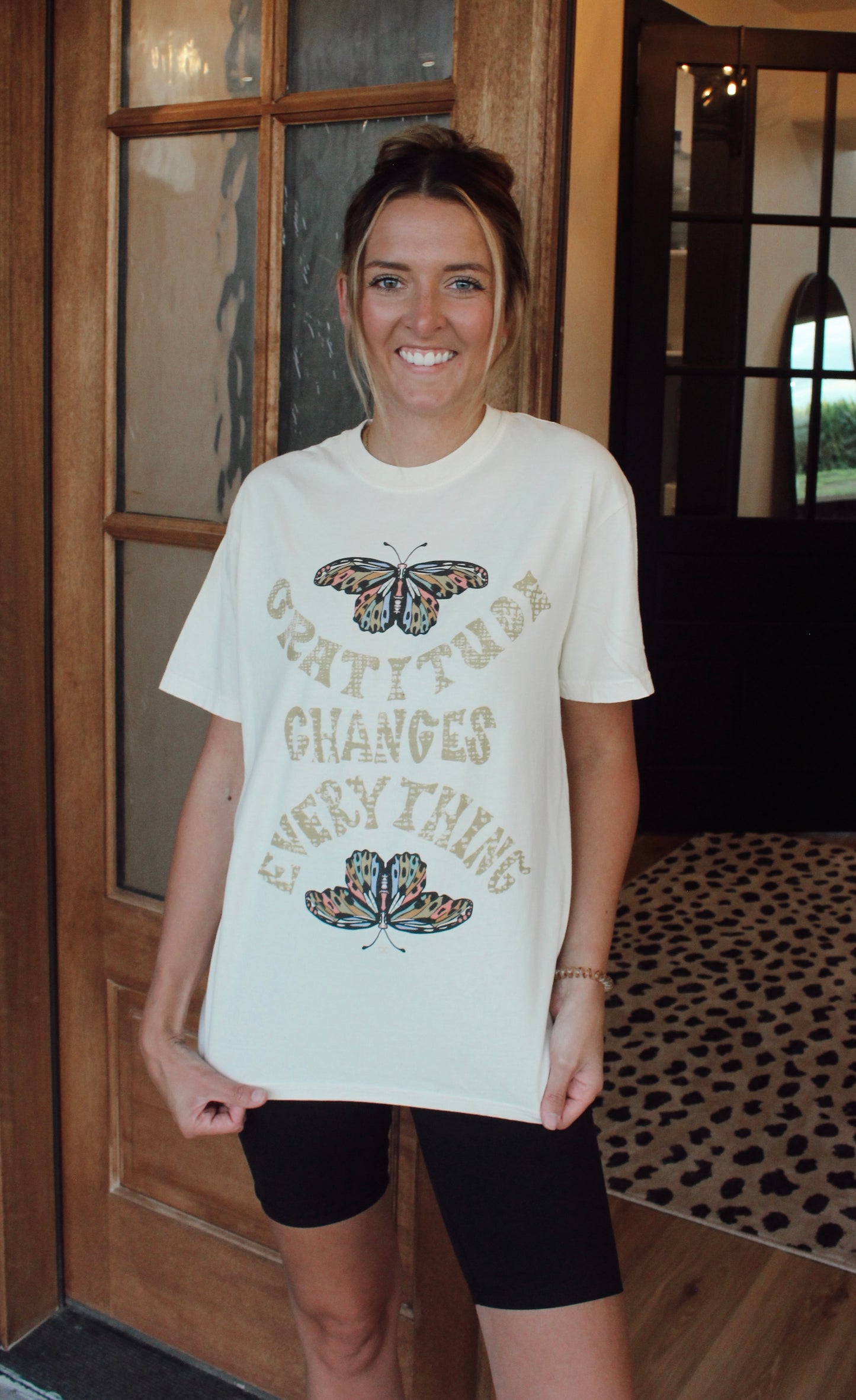 Gratitude Changes Everything Butterfly Graphic Tee