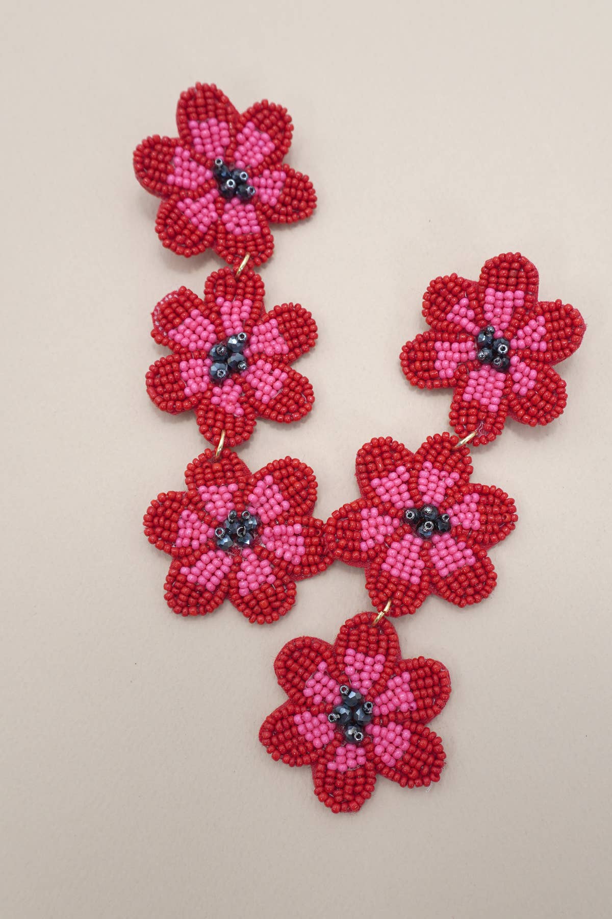 Blooming Beaded Flower Drop Earrings