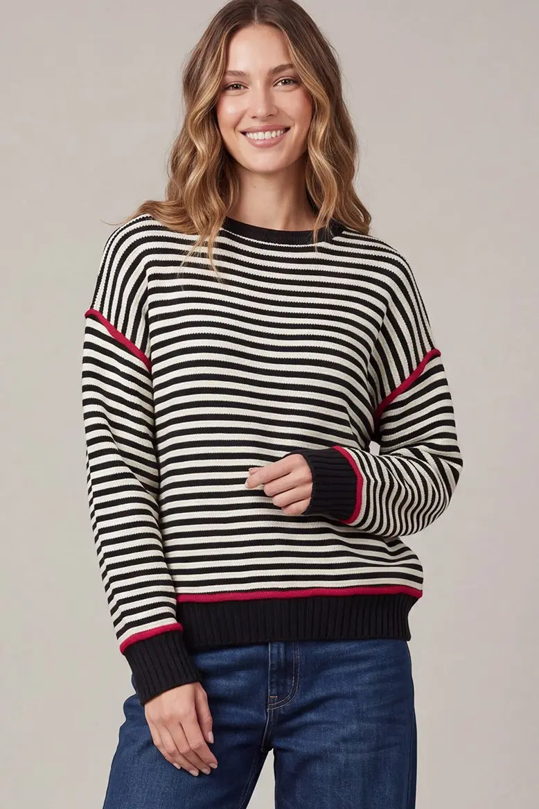 Classic Black & White Stripe Sweater