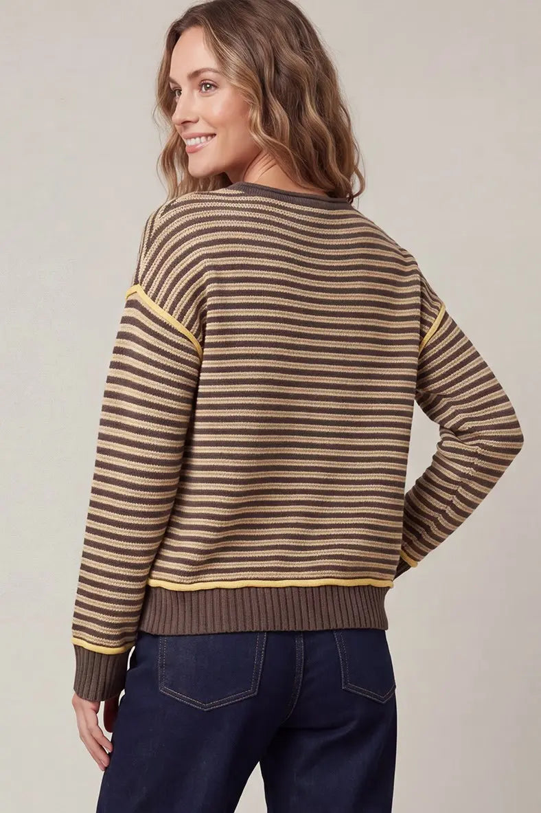 Classic Brown & Taupe Stripe Sweater