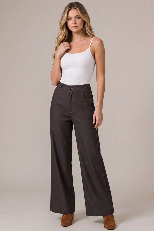 Knit Denim Pants (Brown)