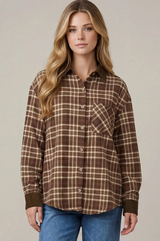 Brown Plaid Button Down