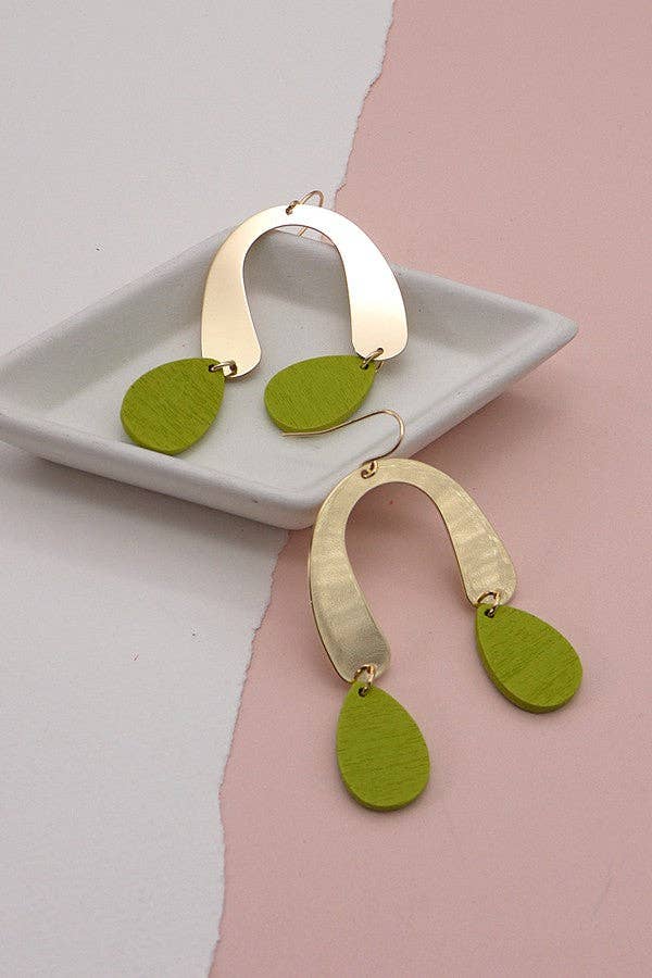 Olive Grove Mixed Media Earrings