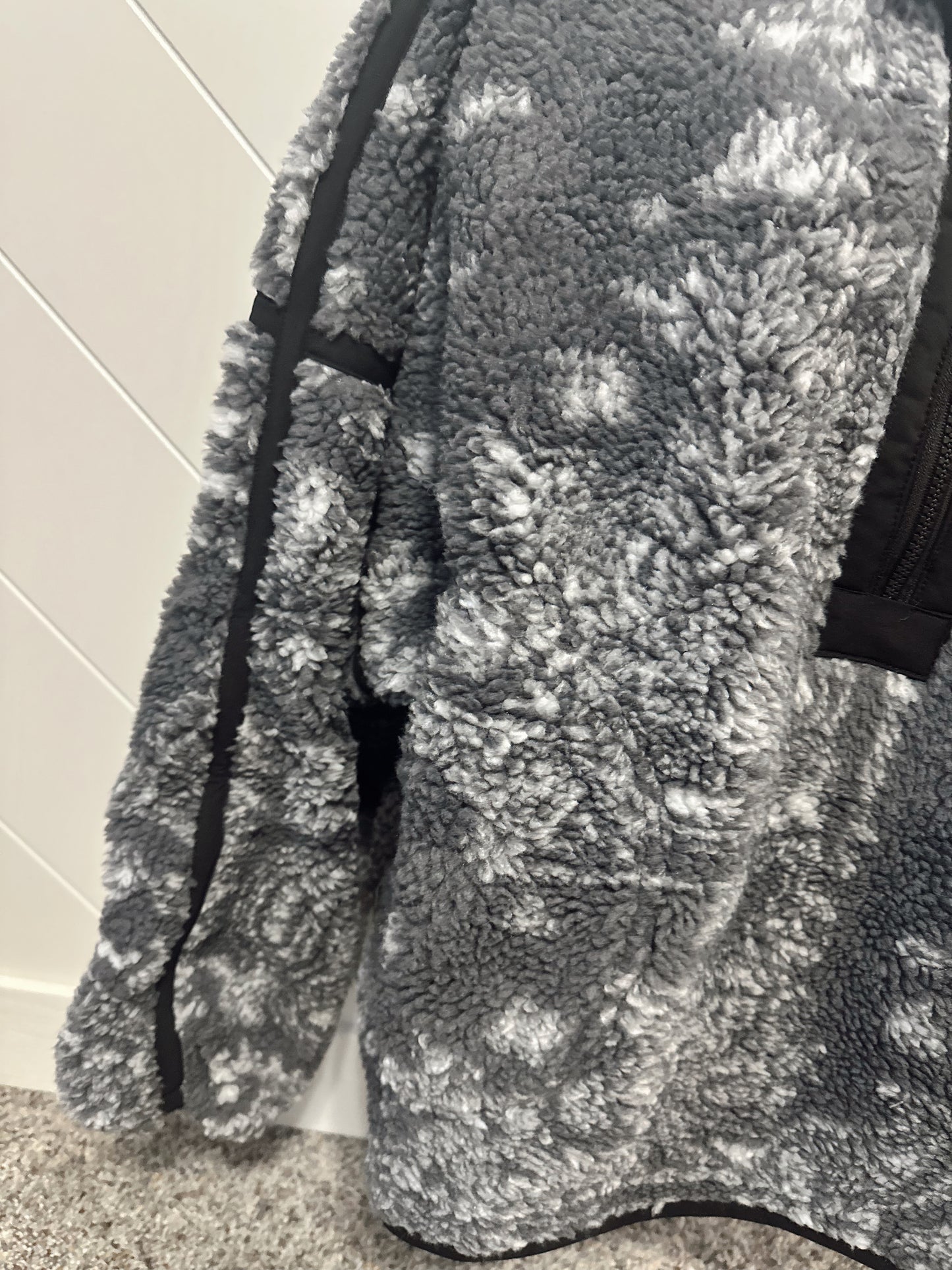 Floral Sherpa Fleece Half-Zip Pullover Jacket