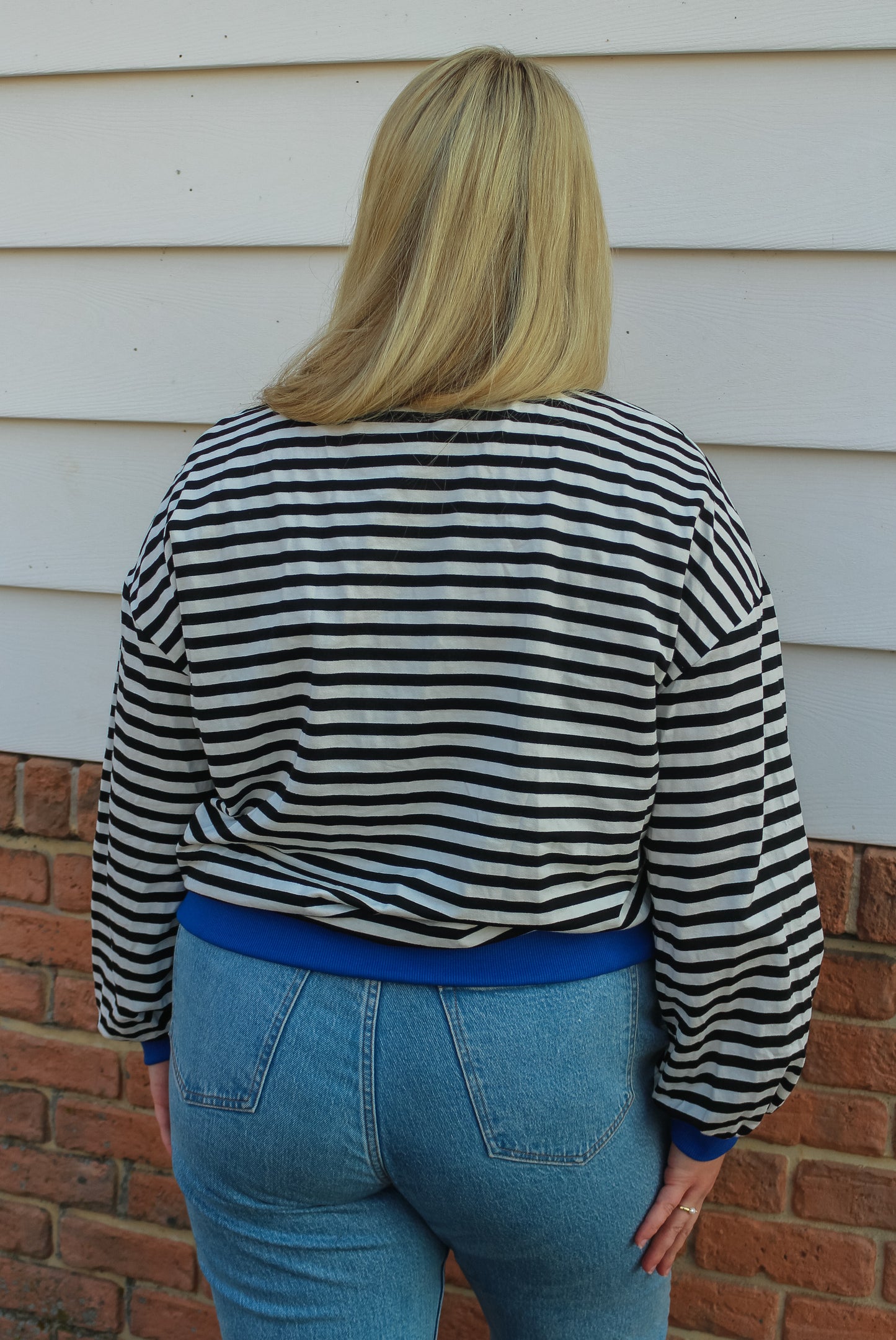 Black Stripe Oversized Pullover