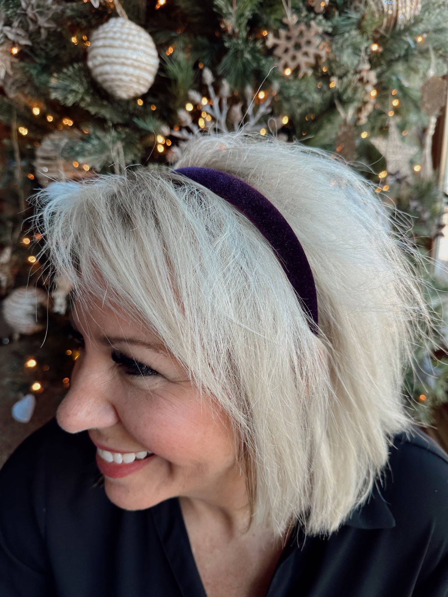 Padded Velvet Headband (Plum)