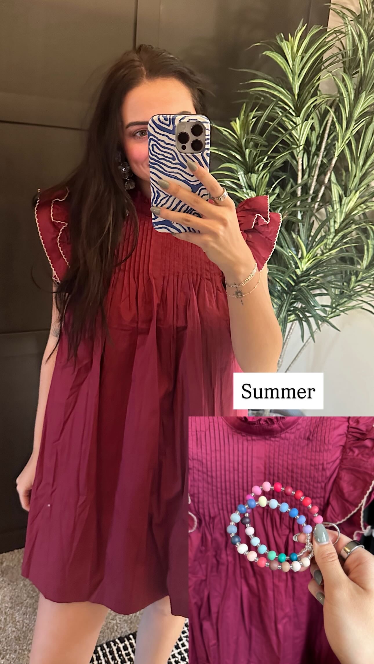 Kari High Neck Babydoll Mini Dress: Plum