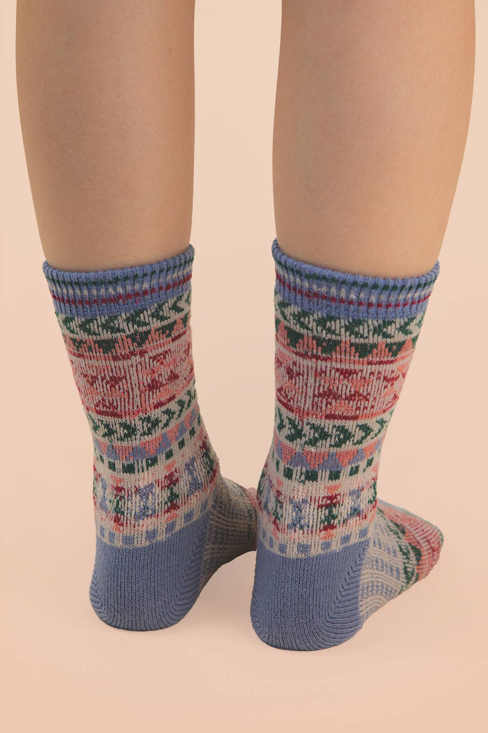 Geometric Graphic Crew Socks: Gray