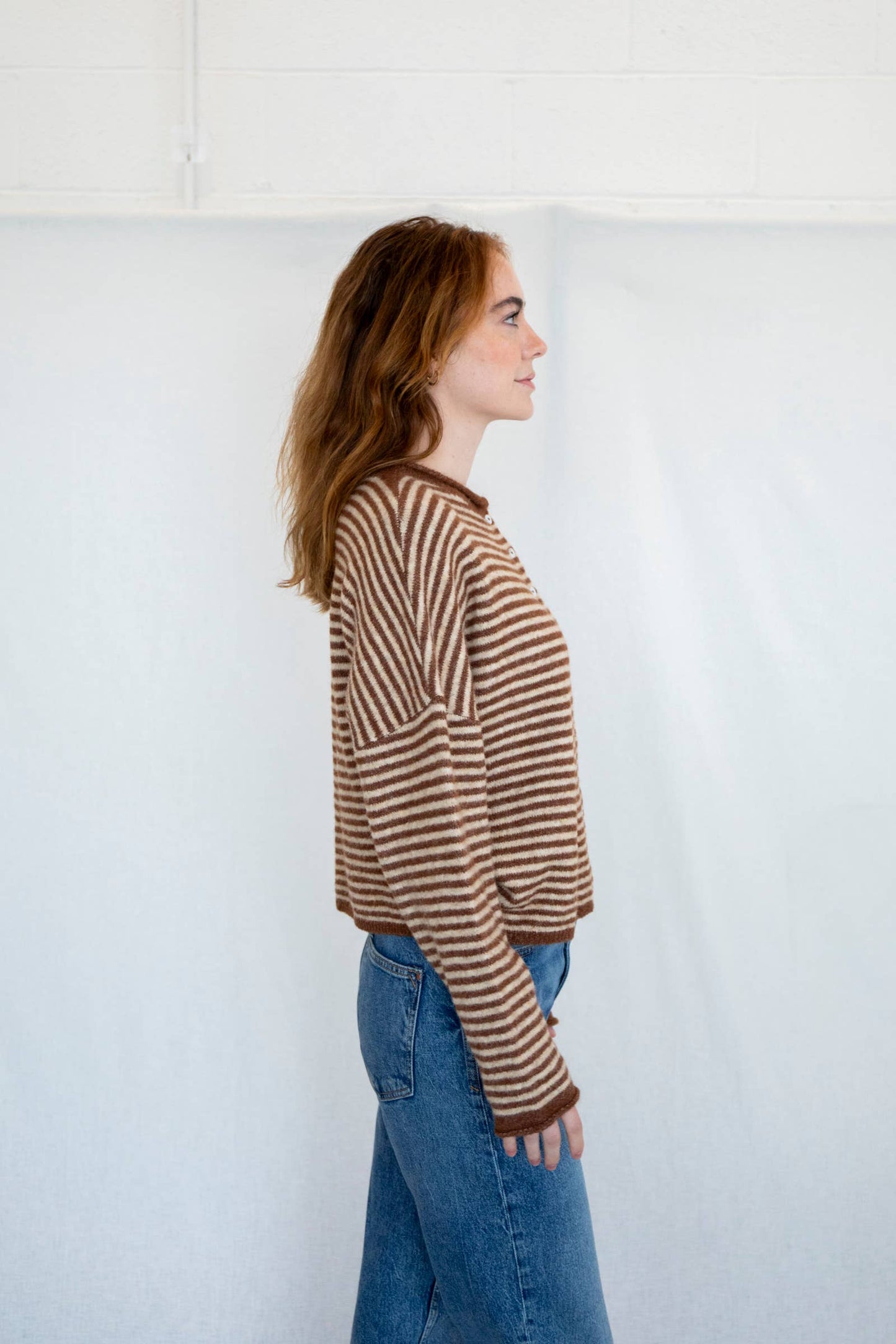 Piper Cardigan - Mini Striped : Brown