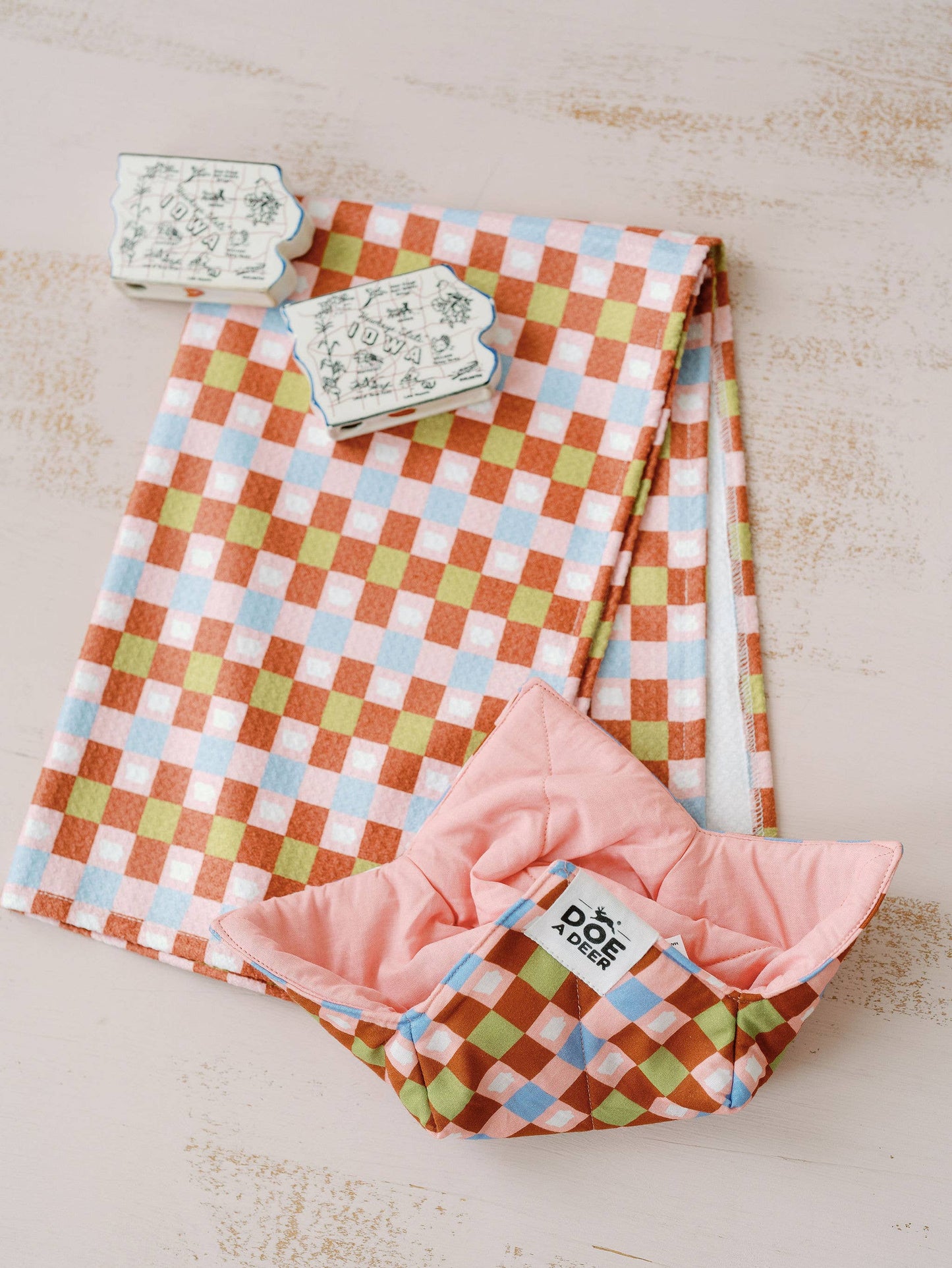 Check Waffle Towel | Microfiber