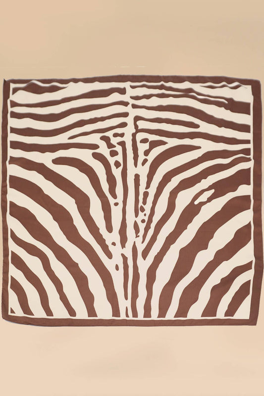 Vintage Zebra Print Bandana Scarf