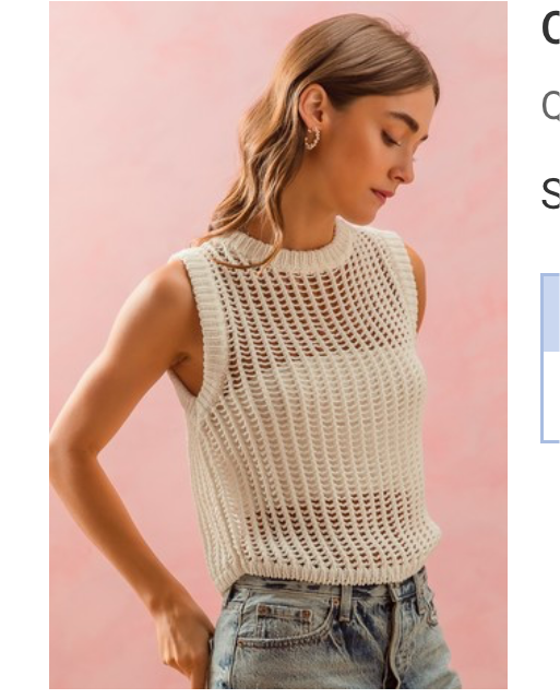Open Knit Sleeveless Top