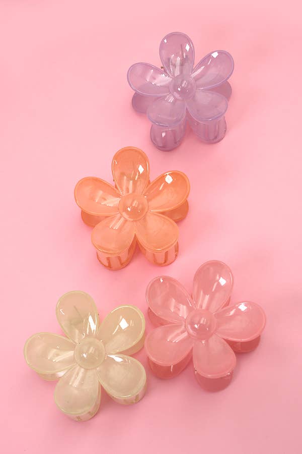 Matte Flower Claw Clip : Peachy Coral