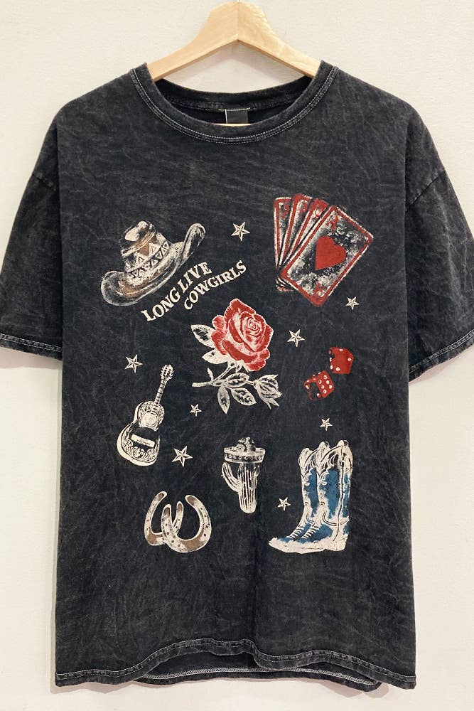 Western Motif Washed Tee