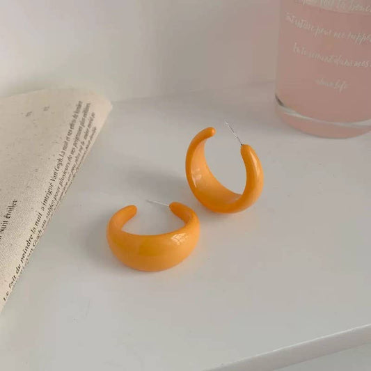 Mustard Chunky Hoop Earrings