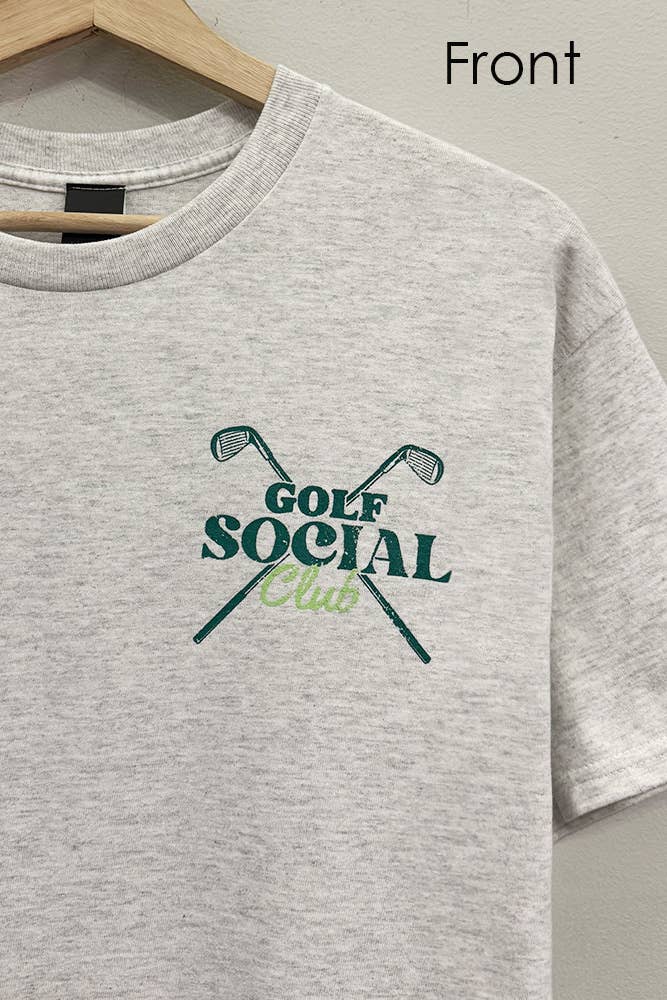 Golf Social Oversized Grey T-Shirt: Ash Grey