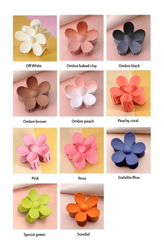 Matte Flower Claw Clip : Sprout Green