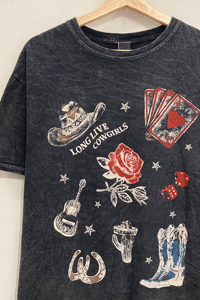 Western Motif Washed Tee