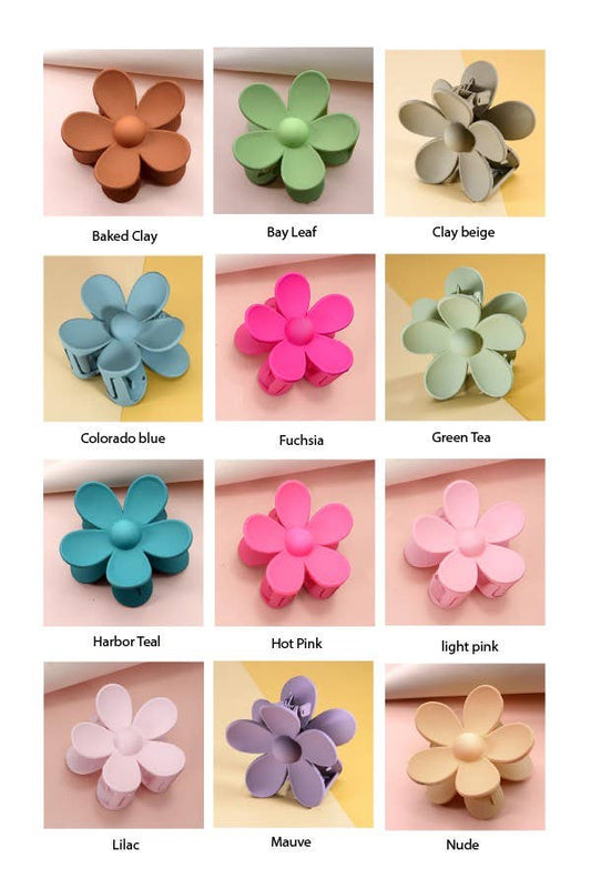 Matte Flower Claw Clip : Mauve