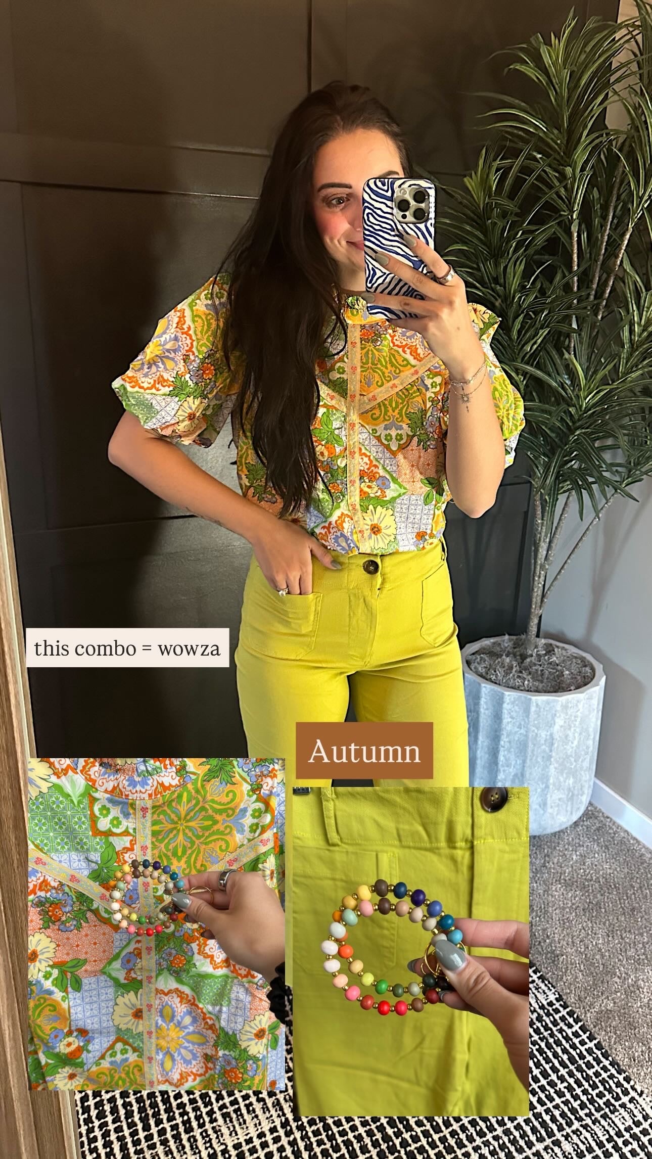High Waist Cropped Wide Leg Pants : Lime Green