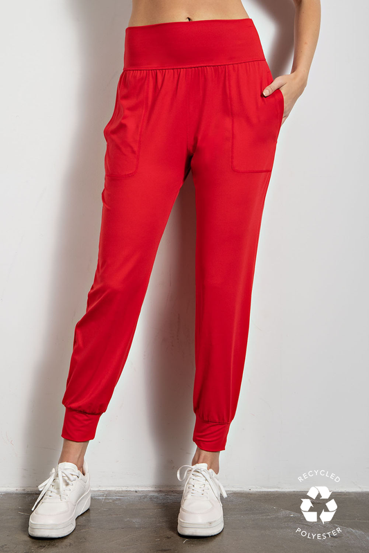 Butter Soft Joggers : Red