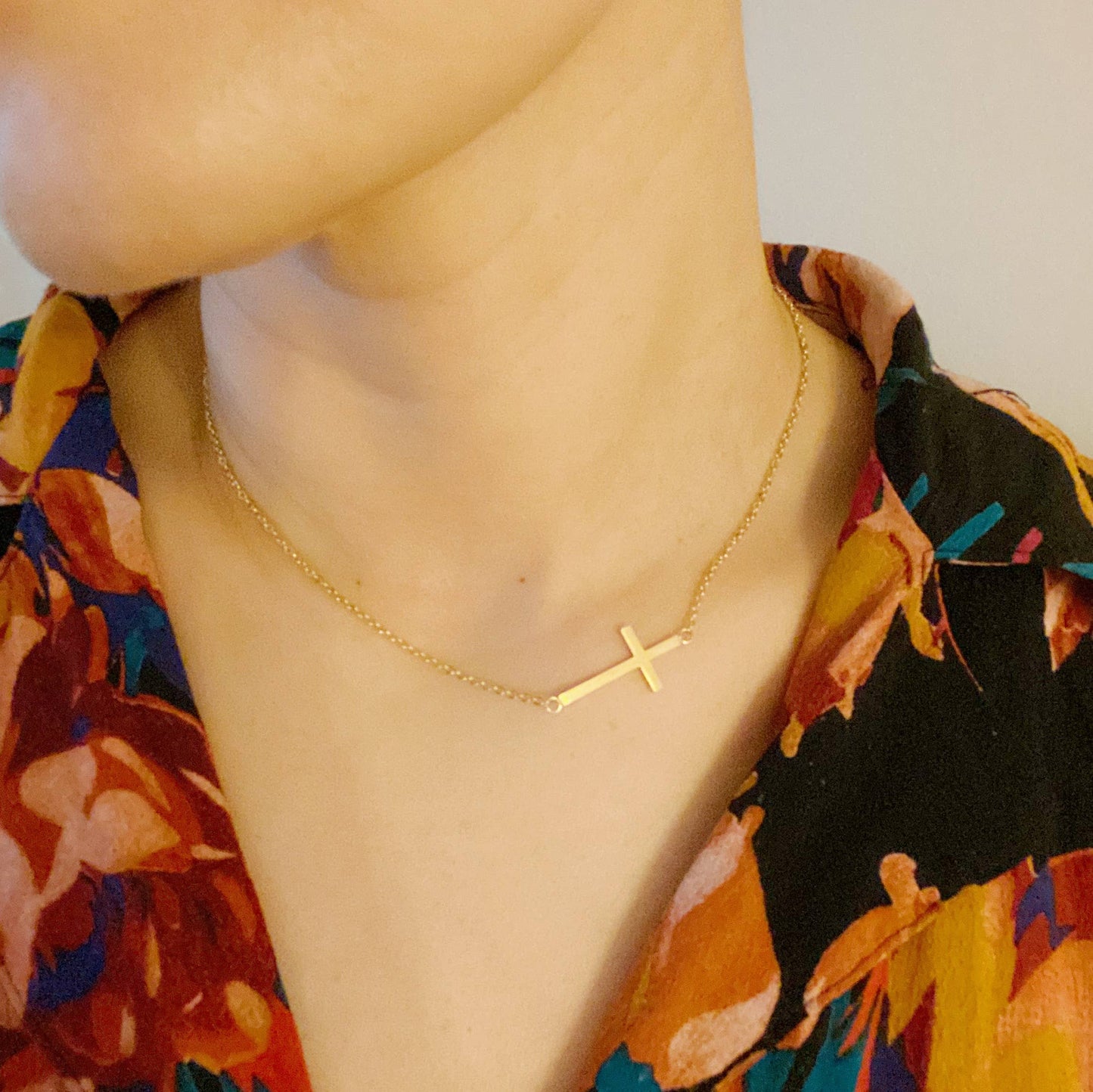 Kayla Cross Necklace: Silver