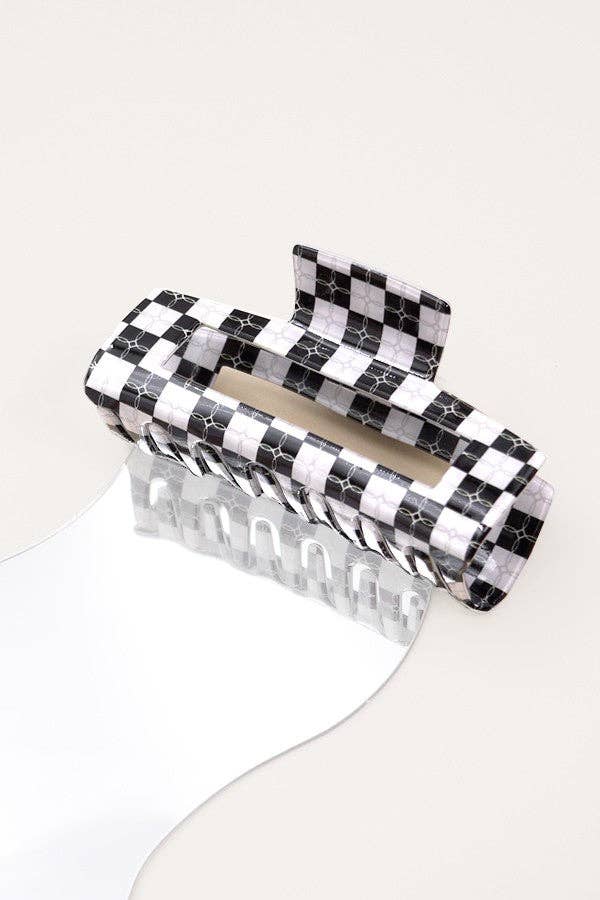 Claw Clip : Black Checker