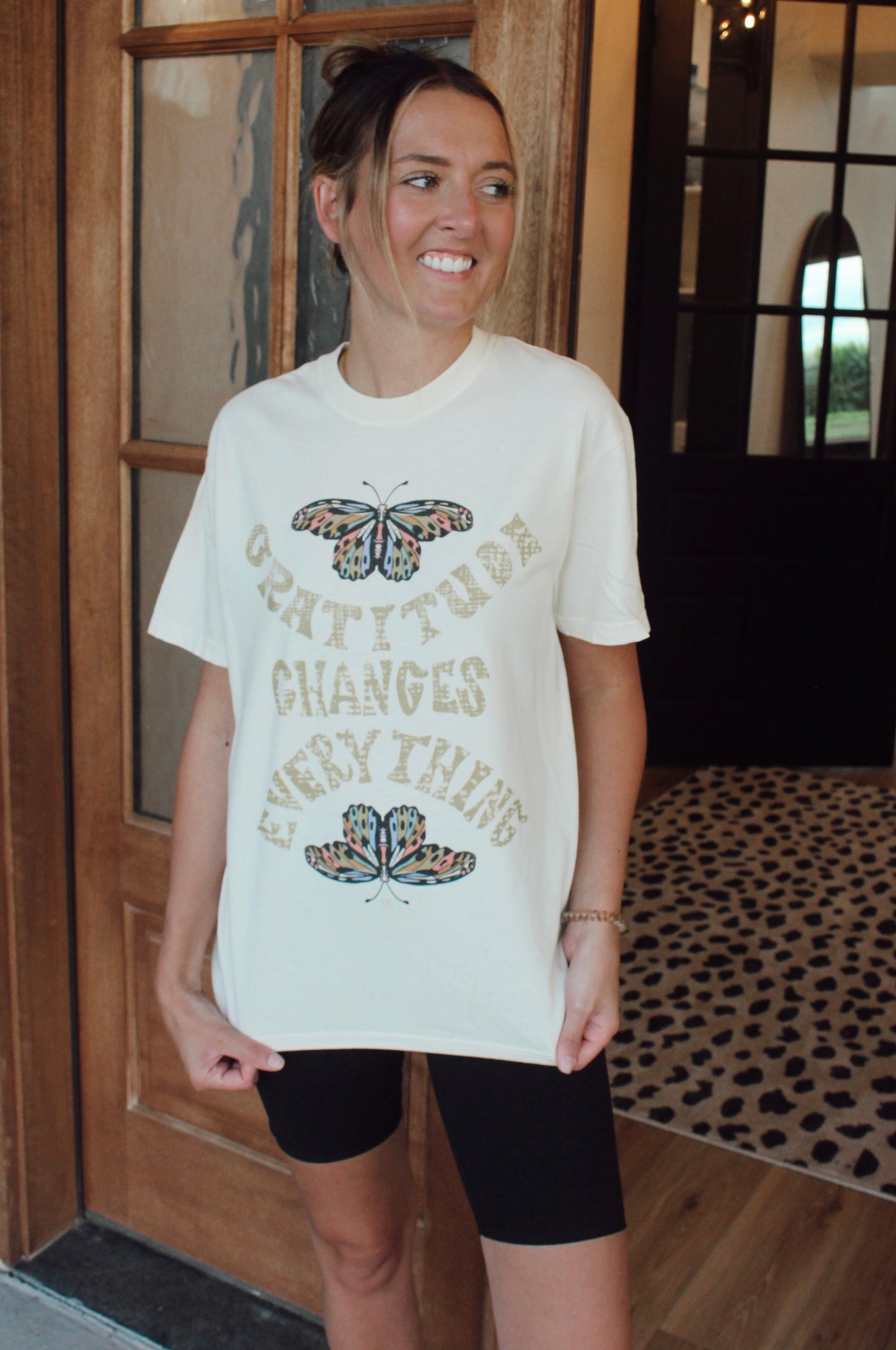 Gratitude Changes Everything Butterfly Graphic Tee