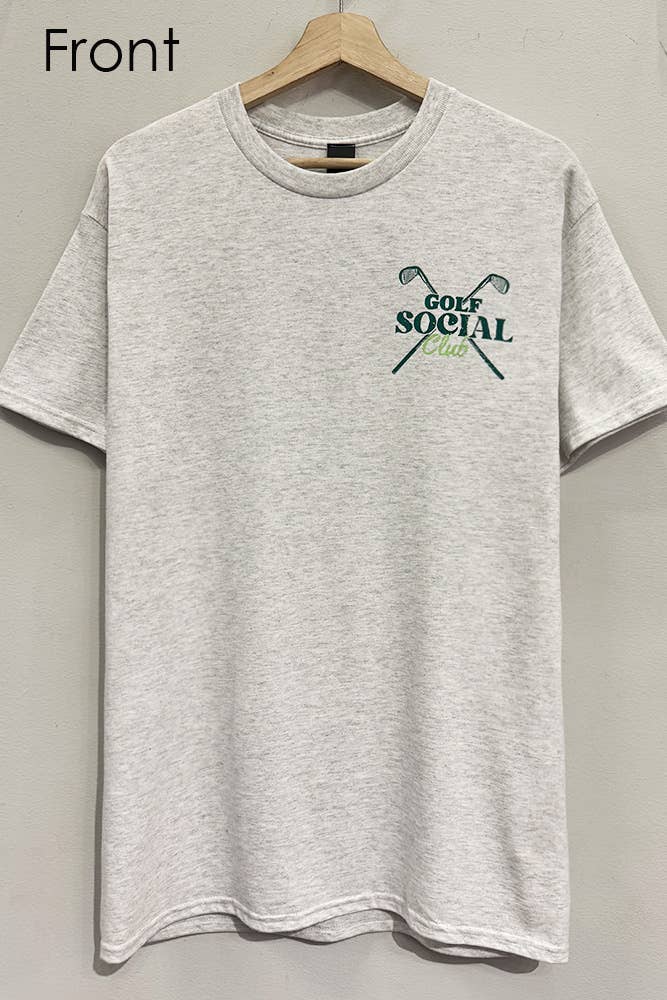 Golf Social Oversized Grey T-Shirt: Ash Grey