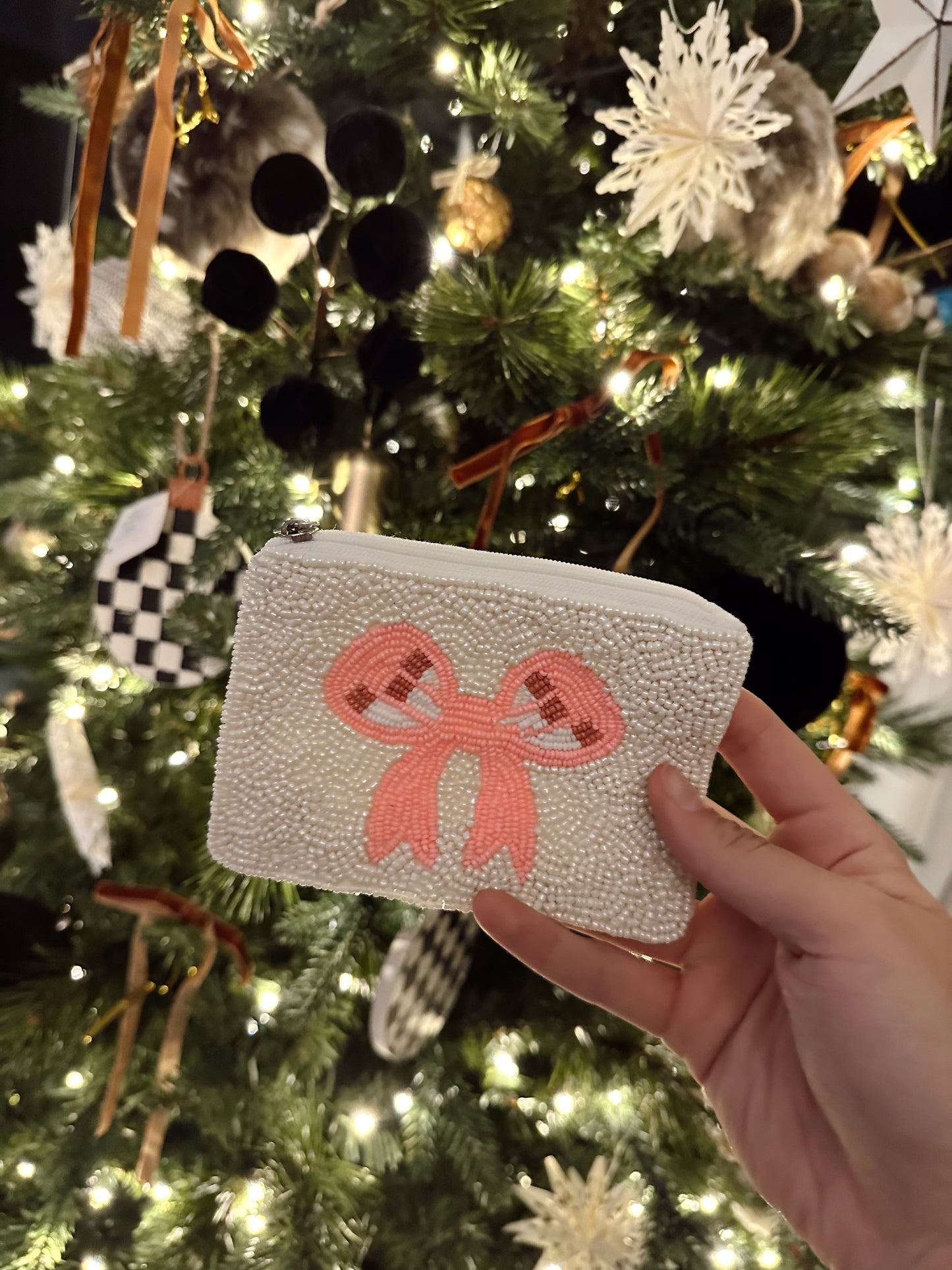 Bow Ribbon Holiday Pouch