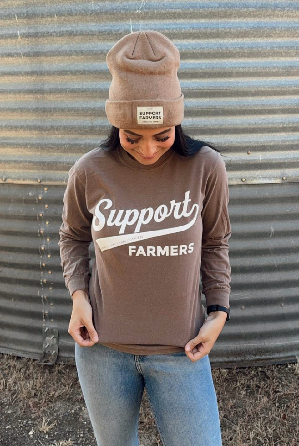 ‘Support Farmers’ Graphic Long Sleeve