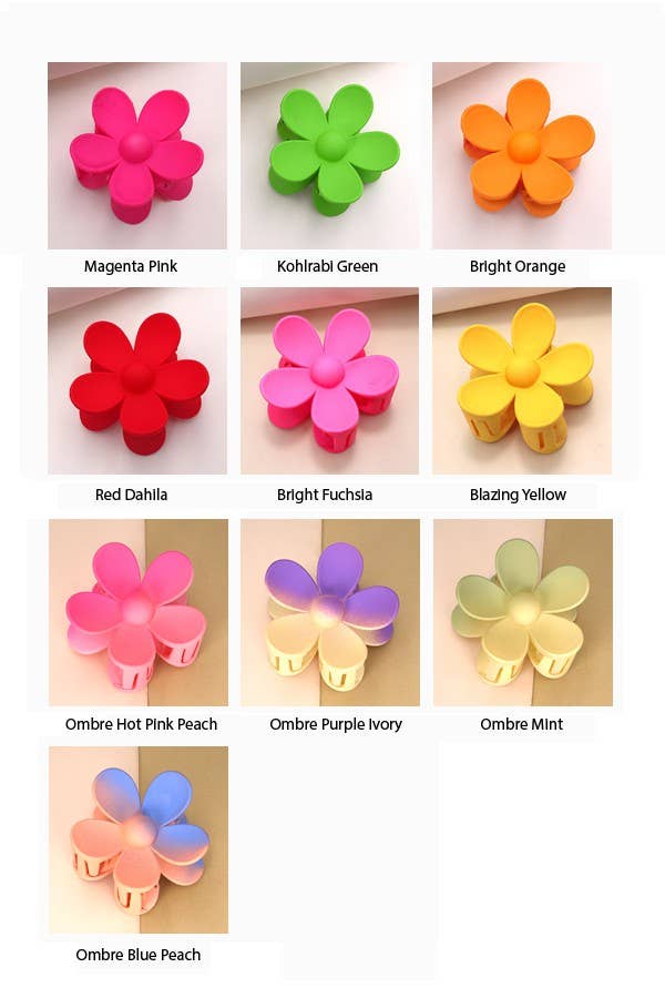 Matte Flower Claw Clip : Sprout Green