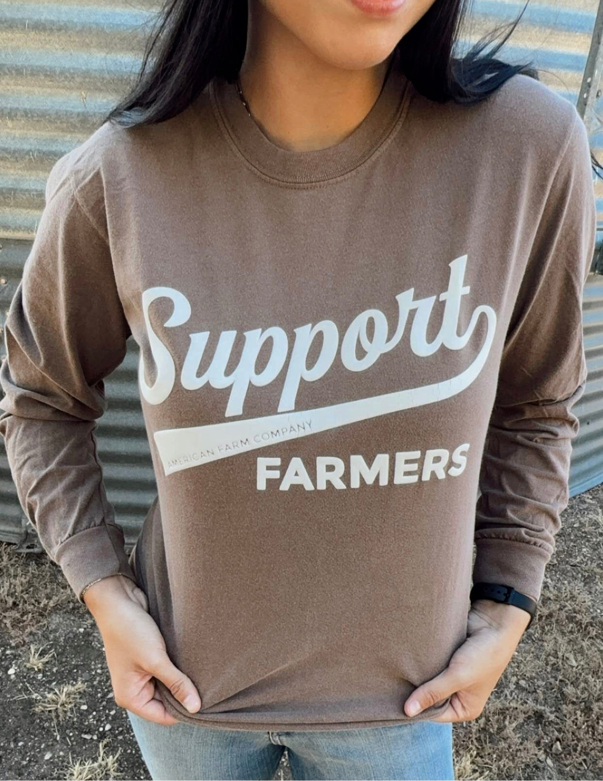 ‘Support Farmers’ Graphic Long Sleeve