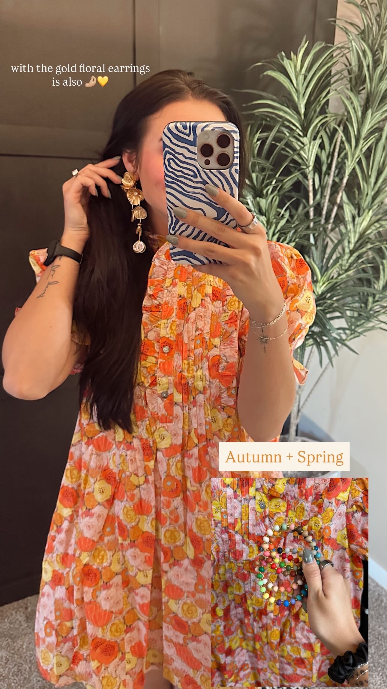 Floral Print Puff Sleeve Mini Dress