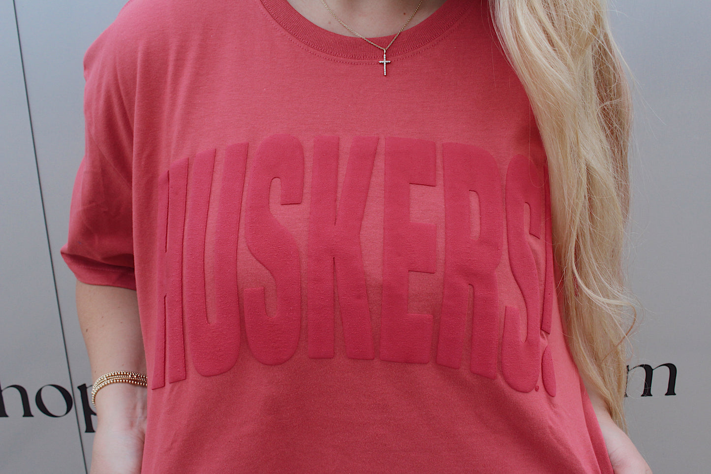 Nebraska Huskers Mono Puff Ink Red Heavyweight Tee