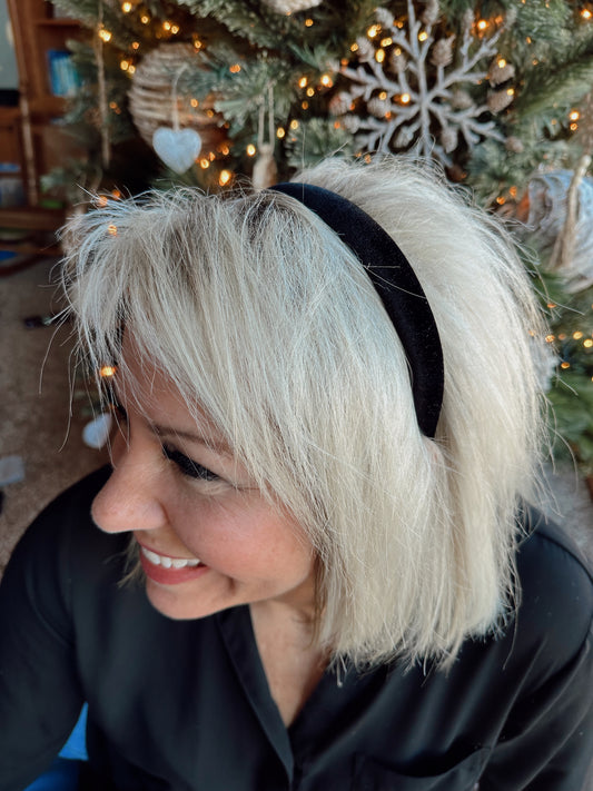 Padded Velvet Headband (Black)