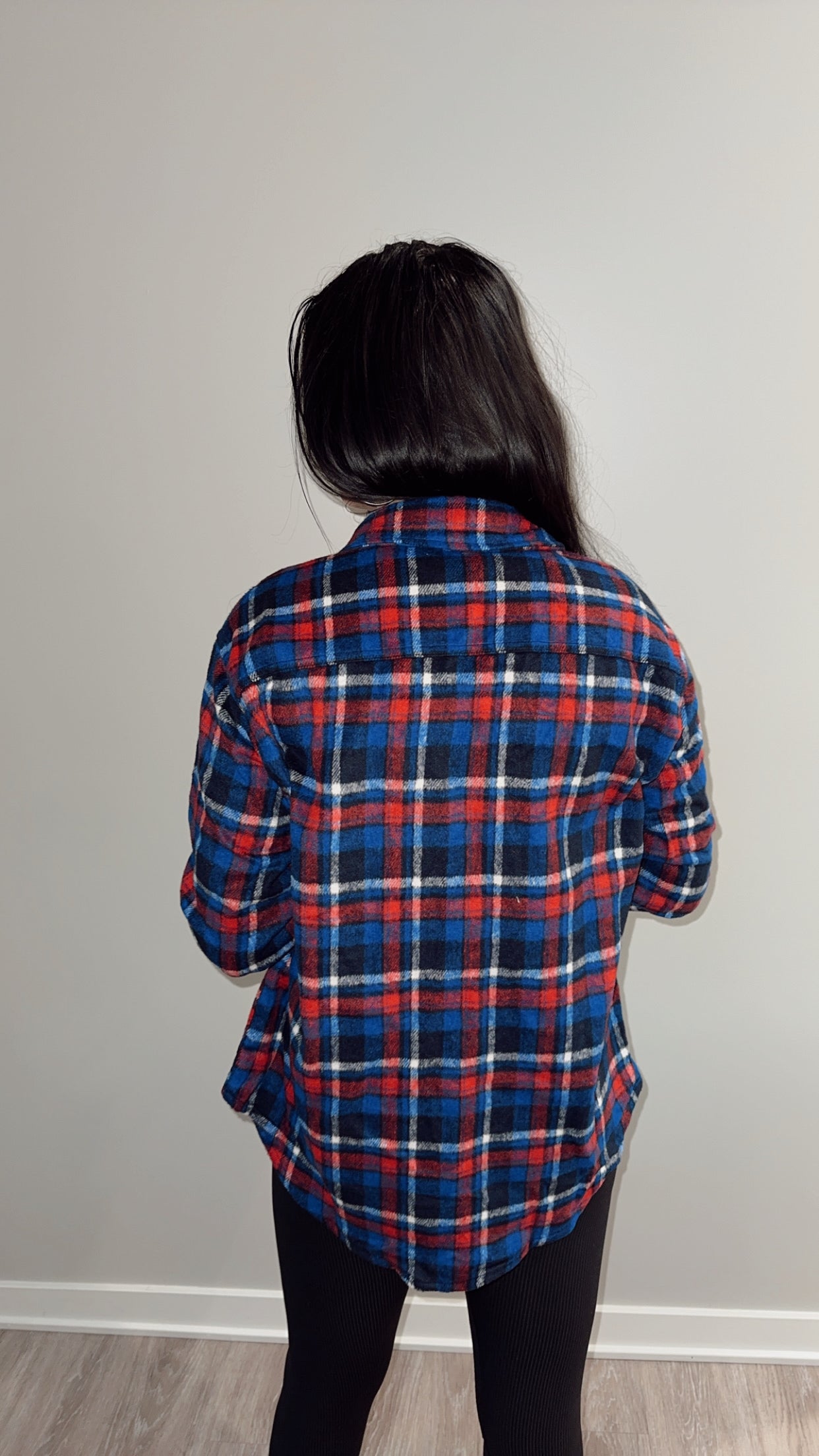 Plaid Flap Pocket Button Up Shacket