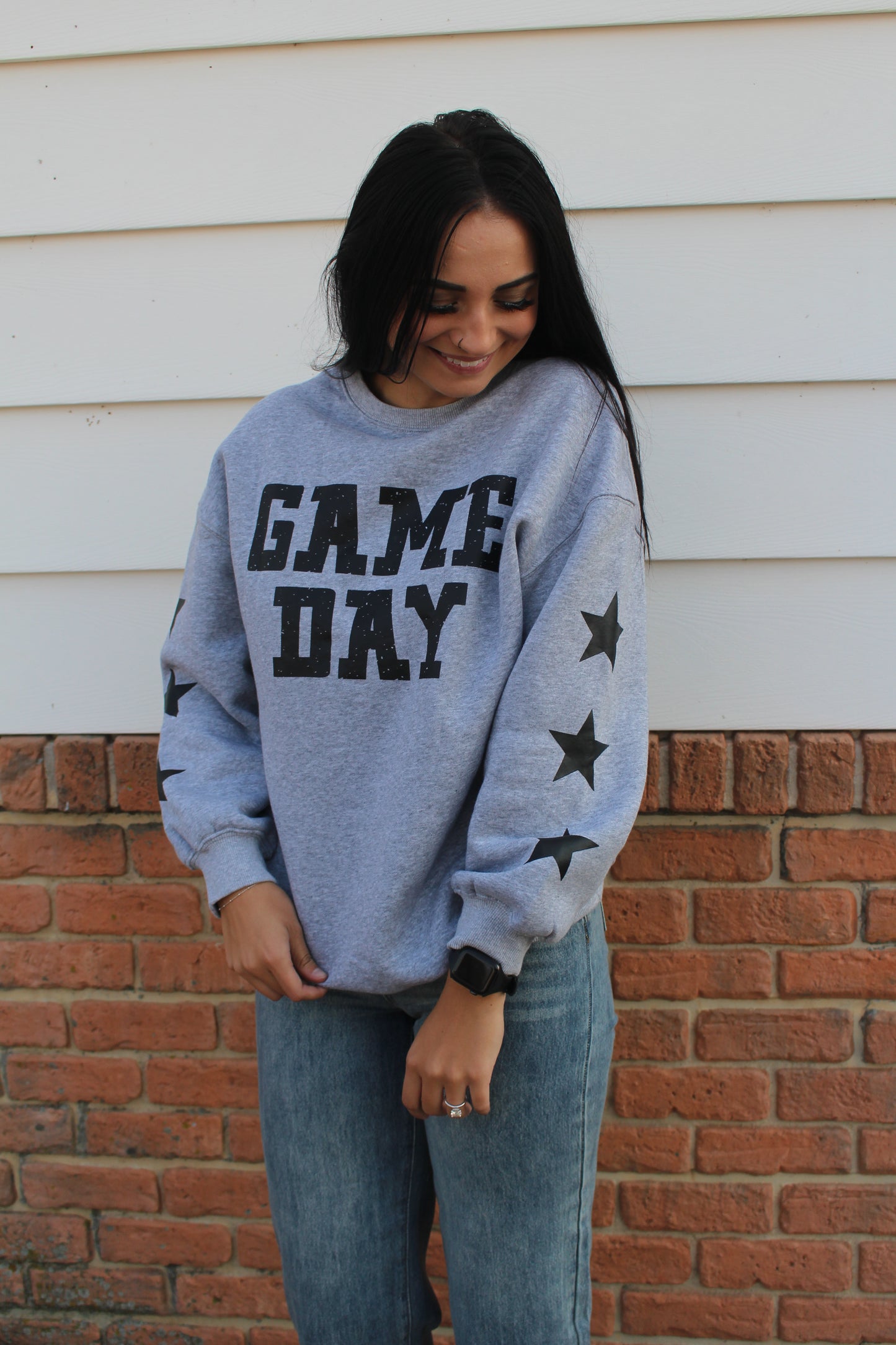 Black Stars Game Day Crewneck (Oversized)