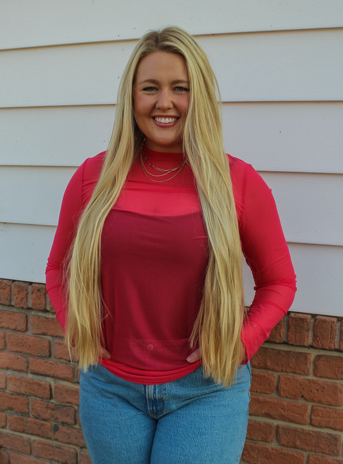 Pink Mesh Top