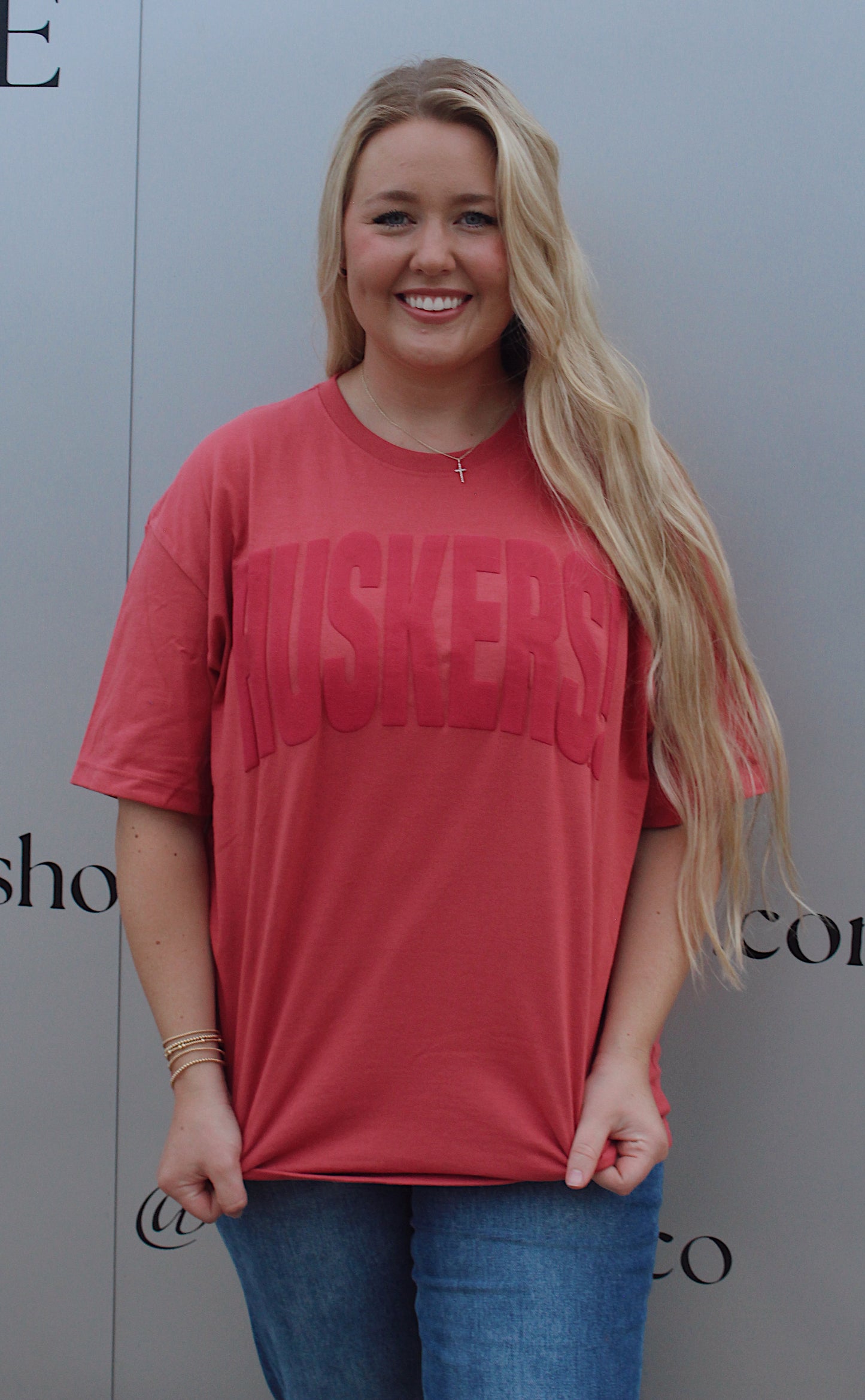 Nebraska Huskers Mono Puff Ink Red Heavyweight Tee
