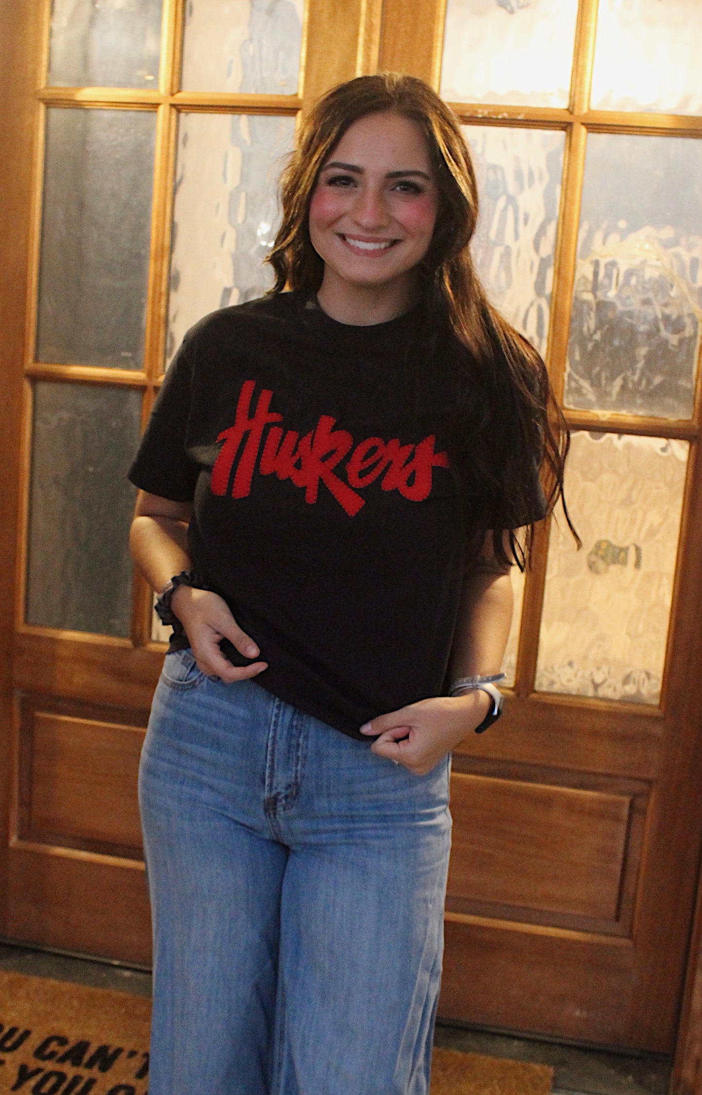 Red Script Husker Tee