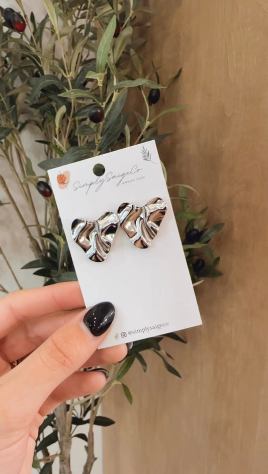 Hammered Silver Studs